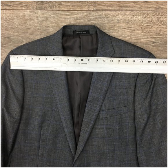 Calvin Klein Mens Blazer Sport Coat‎ Two Button Casual Jacket Size 44L Wool Suit - Picture 9 of 13